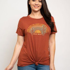 New Junior's Boutique Rust Cactus graphic top